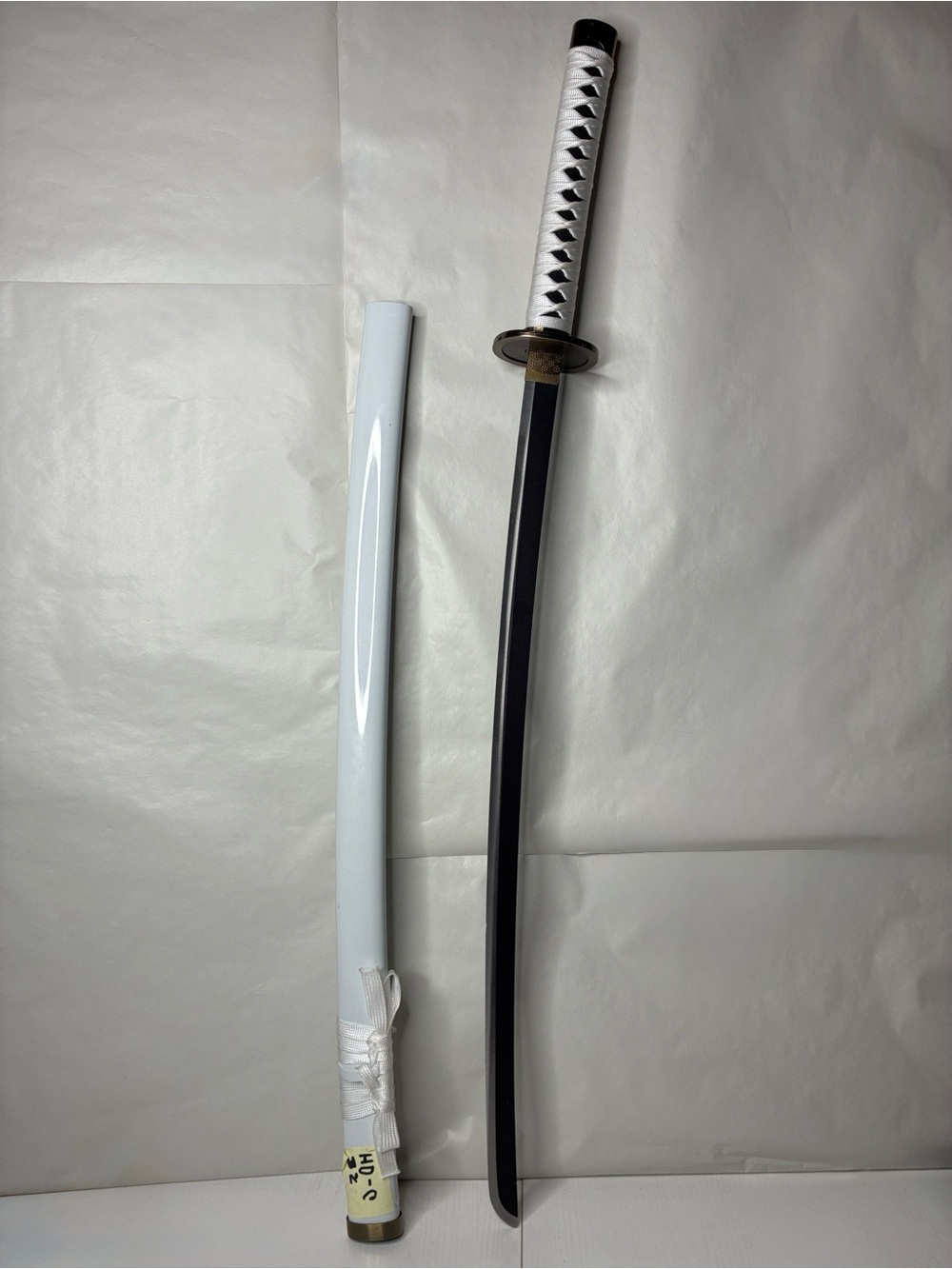 White Handle Black Blade Katana Sword
